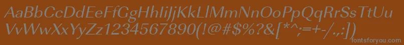UrwimperialtwidOblique Font – Gray Fonts on Brown Background