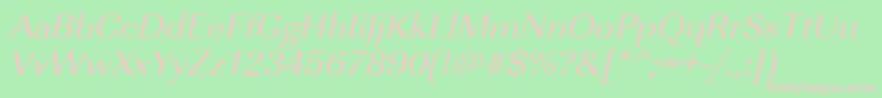 Шрифт UrwimperialtwidOblique – розовые шрифты на зелёном фоне