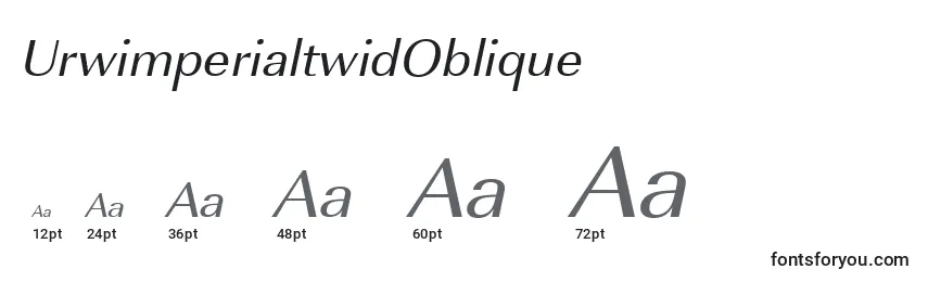Размеры шрифта UrwimperialtwidOblique