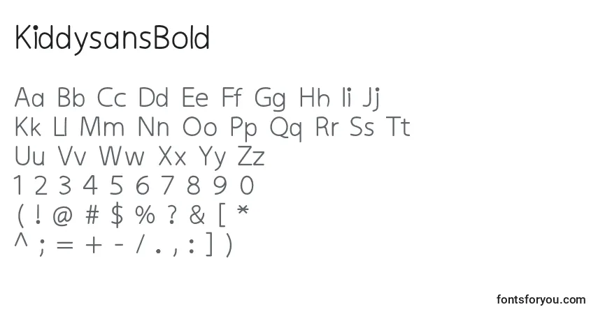 Шрифт KiddysansBold – алфавит, цифры, специальные символы