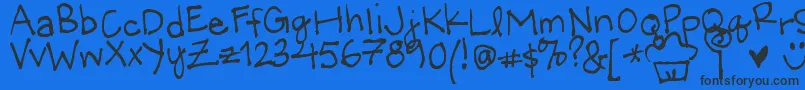 LittleMissWonderful Font – Black Fonts on Blue Background