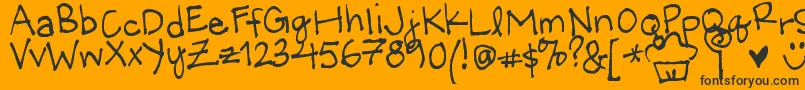 LittleMissWonderful Font – Black Fonts on Orange Background