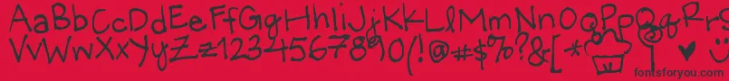 LittleMissWonderful Font – Black Fonts on Red Background