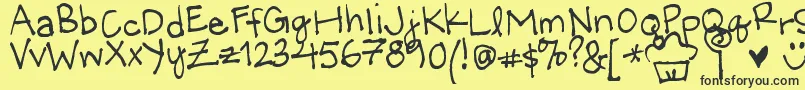 LittleMissWonderful Font – Black Fonts on Yellow Background