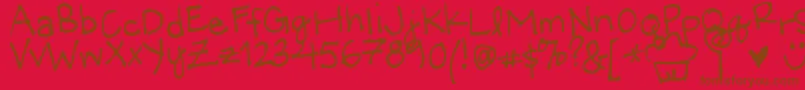 LittleMissWonderful Font – Brown Fonts on Red Background