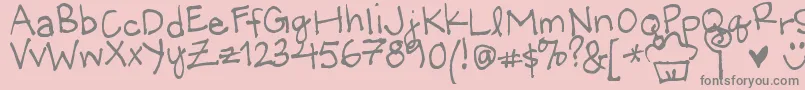 LittleMissWonderful Font – Gray Fonts on Pink Background