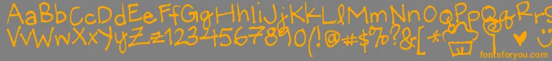 LittleMissWonderful-Schriftart – Orangefarbene Schriften auf grauem Hintergrund