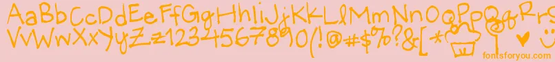 LittleMissWonderful Font – Orange Fonts on Pink Background
