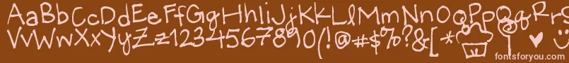 LittleMissWonderful Font – Pink Fonts on Brown Background
