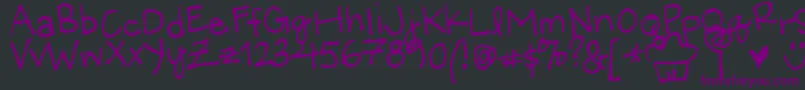 LittleMissWonderful Font – Purple Fonts on Black Background