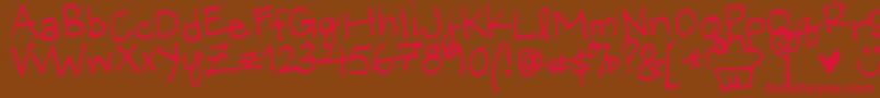 LittleMissWonderful Font – Red Fonts on Brown Background