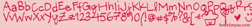 LittleMissWonderful Font – Red Fonts on Pink Background