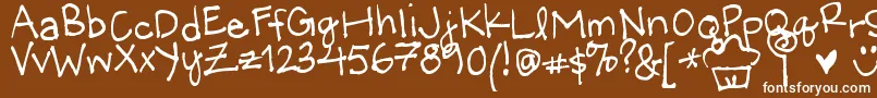 LittleMissWonderful Font – White Fonts on Brown Background