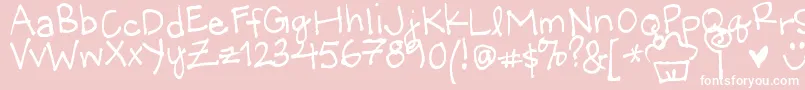LittleMissWonderful Font – White Fonts on Pink Background