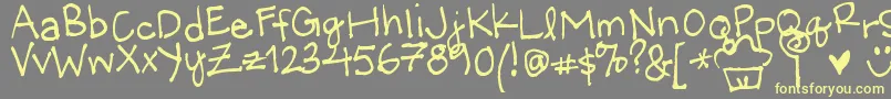 LittleMissWonderful Font – Yellow Fonts on Gray Background