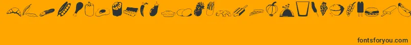 Food Font – Black Fonts on Orange Background