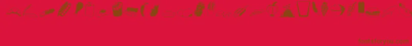 Weitere Informationen zur Food-Schriftart Food-Schriftart – Braune Schriften auf rotem Hintergrund