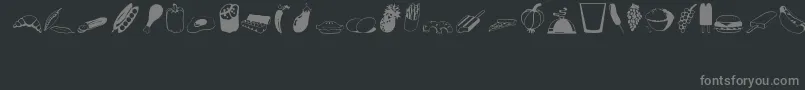 Food Font – Gray Fonts on Black Background