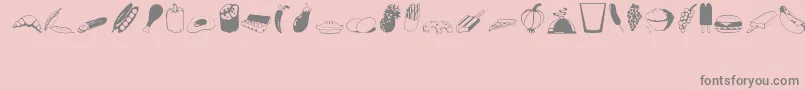 Food Font – Gray Fonts on Pink Background