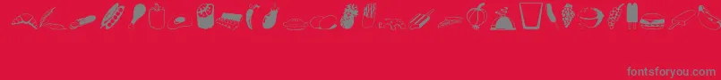 Food Font – Gray Fonts on Red Background