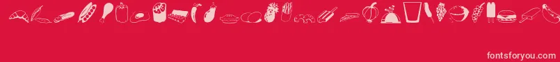 Food Font – Pink Fonts on Red Background