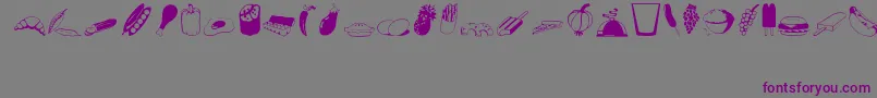 Food Font – Purple Fonts on Gray Background