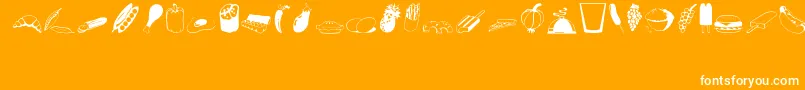 Food Font – White Fonts on Orange Background