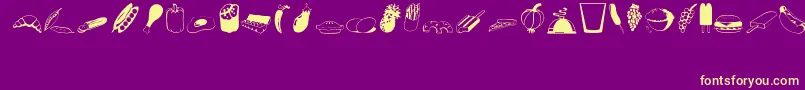 Food Font – Yellow Fonts on Purple Background