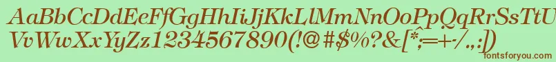 T731RomanItalic Font – Brown Fonts on Green Background