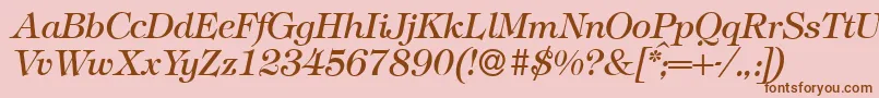 Шрифт T731RomanItalic – коричневые шрифты на розовом фоне