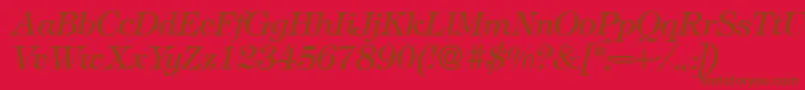 Police T731RomanItalic – polices brunes sur fond rouge