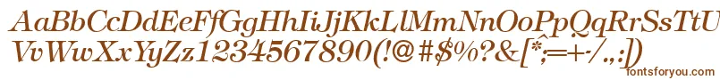 Fonte T731RomanItalic – fontes marrons em um fundo branco