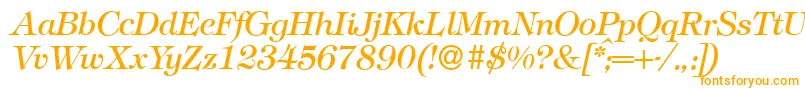 T731RomanItalic Font – Orange Fonts on White Background