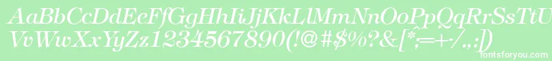 T731RomanItalic Font – White Fonts on Green Background