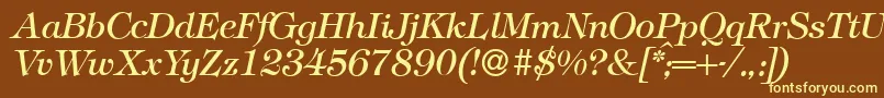 Шрифт T731RomanItalic – жёлтые шрифты на коричневом фоне