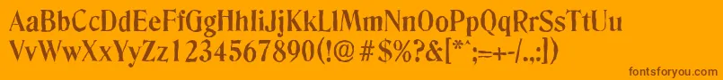 DenverantiqueBold Font – Brown Fonts on Orange Background