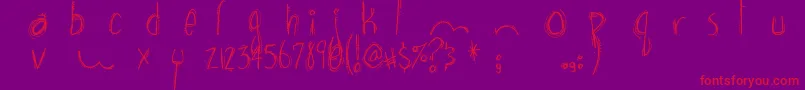 BrownBearFunk Font – Red Fonts on Purple Background