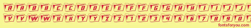 Eyesonlyoutwavy3 Font – Red Fonts on Yellow Background