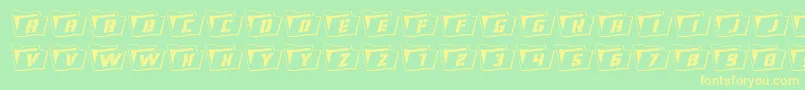 Eyesonlyoutwavy3 Font – Yellow Fonts on Green Background