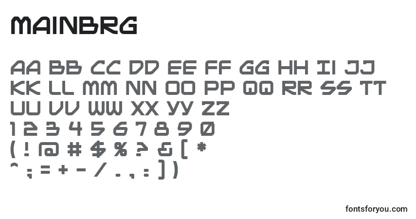Czcionka Mainbrg – alfabet, cyfry, specjalne znaki