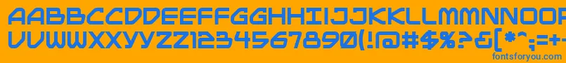 Mainbrg Font – Blue Fonts on Orange Background