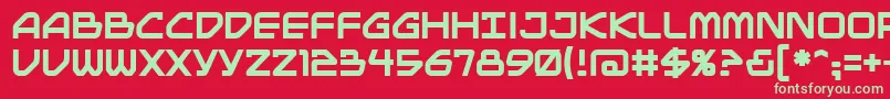 Mainbrg-Schriftart – Grüne Schriften auf rotem Hintergrund