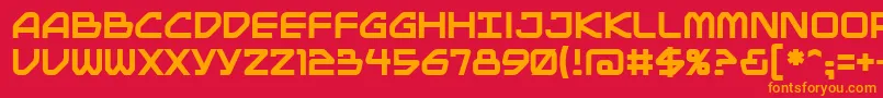 フォントMainbrg – 赤い背景にオレンジの文字