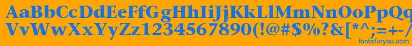 フォントSonetserifcBold – オレンジの背景に青い文字