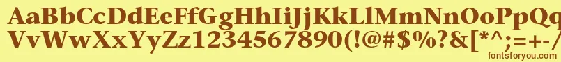 フォントSonetserifcBold – 茶色の文字が黄色の背景にあります。