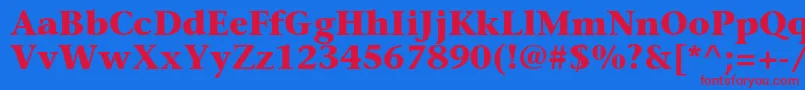 SonetserifcBold Font – Red Fonts on Blue Background