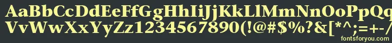 フォントSonetserifcBold – 黒い背景に黄色の文字