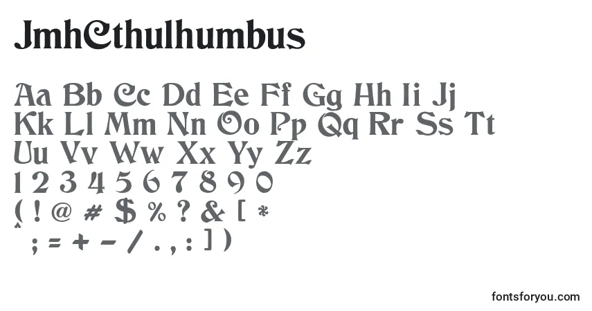 Czcionka JmhCthulhumbus – alfabet, cyfry, specjalne znaki