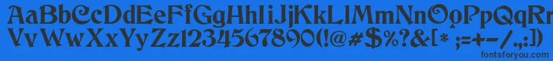 Czcionka JmhCthulhumbus – czarne czcionki na niebieskim tle