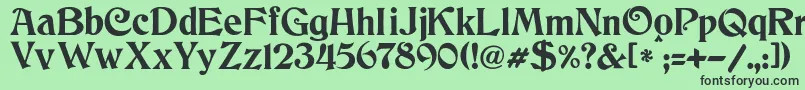 Czcionka JmhCthulhumbus – czarne czcionki na zielonym tle